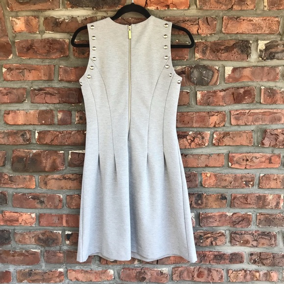 Michael Kors Grey Ponte Fit & Flare Dress - Picture 3 of 5